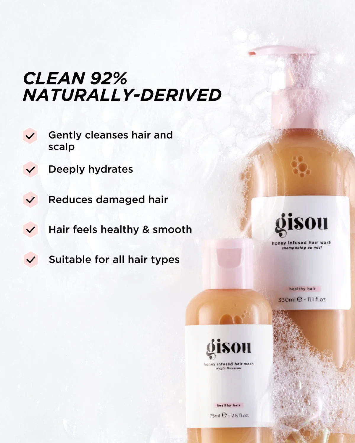 Gisou - Honey Infused Hair Wash 330ml (Full size)